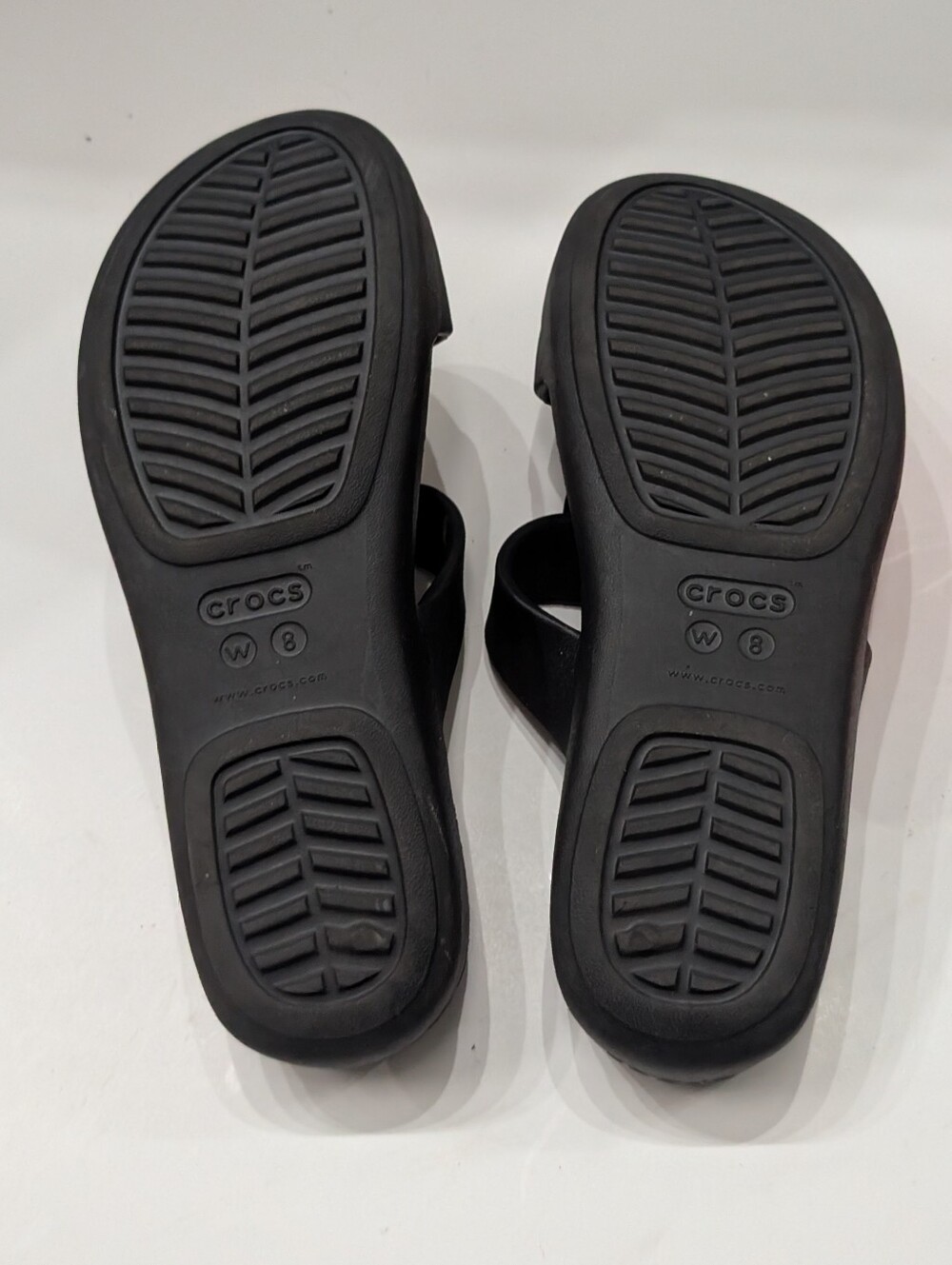 Crocs Women's 8 Monterey Diamante Wedge Slide Sandals Slip On Black - Picture 6 of 7